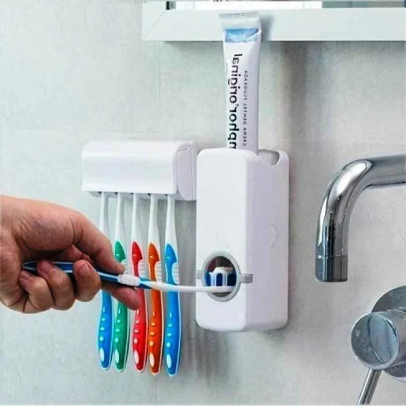 Dispenser de Creme Dental com Porta Escovas