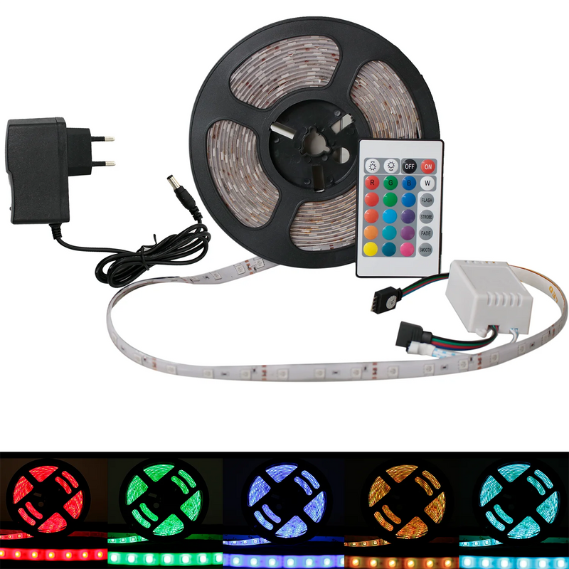 Fita Led RGB + Controle + Fonte 12v